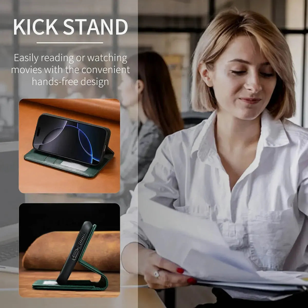 Buy Leather Flip Wallet Case for iPhone 17, Business Standard All-Round Protection, Mobile Phone Case with Stand Function and Magnetic Closure- ABEL at Caseles-iPhone 17 Pro Max, Black