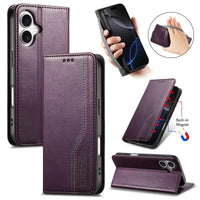 Buy Leather Flip Wallet Case for iPhone 17, Business Standard All-Round Protection, Mobile Phone Case with Stand Function and Magnetic Closure- ABEL at Caseles-iPhone 17 Pro Max, Purple