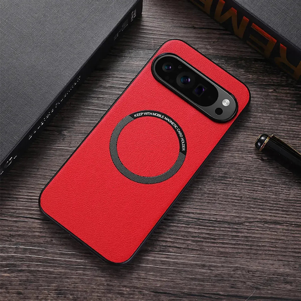 Buy Caseles Magnetic Litchi Leather Shockproof Case for Google Pixel – ADAM at Caseles-Google Pixel 9 Pro XL, Black