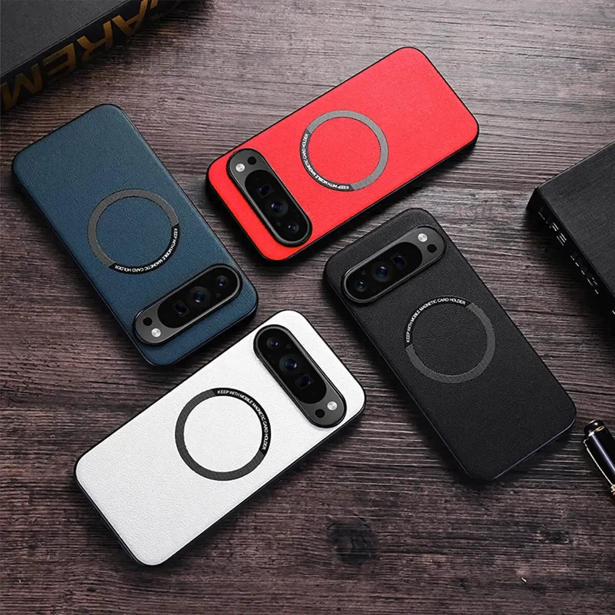 Buy Caseles Magnetic Litchi Leather Shockproof Case for Google Pixel – ADAM at Caseles-Google Pixel 9 Pro XL, Black