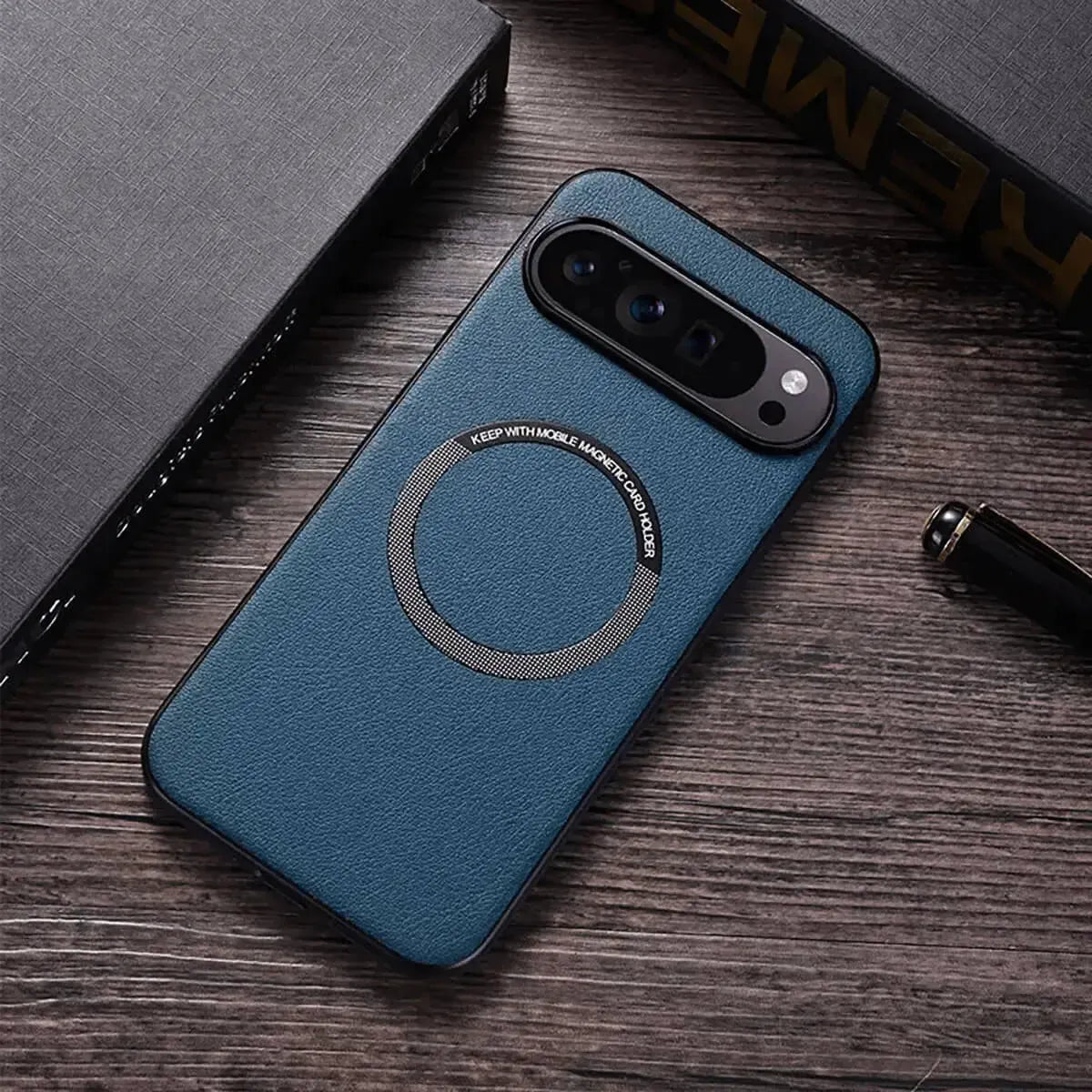 Buy Caseles Magnetic Litchi Leather Shockproof Case for Google Pixel – ADAM at Caseles-Google Pixel 9 Pro XL, Black