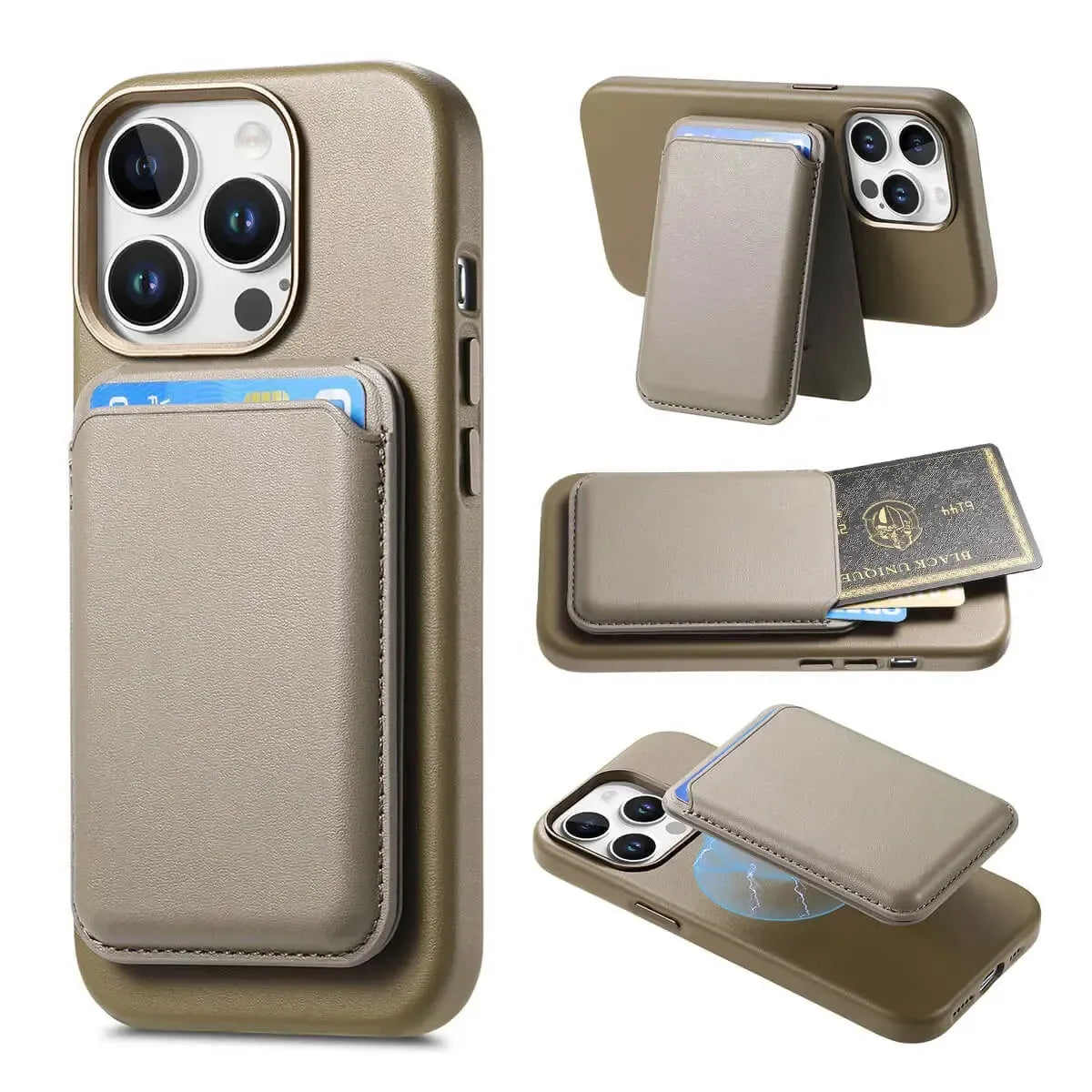 Caseles Full-Grain Leather iPhone Case with Card Holder, MagSafe Ready, Metal Buttons & Camera Bump Frame,Adrian at Caseles-iPhone 16 Pro Max, Andrew-Teal