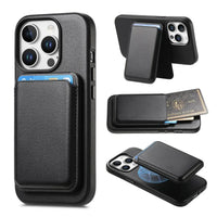 Caseles Full-Grain Leather iPhone Case with Card Holder, MagSafe Ready, Metal Buttons & Camera Bump Frame,Adrian at Caseles-iPhone 16 Pro Max, Black