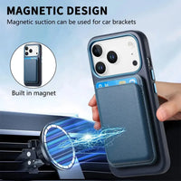 Caseles Full-Grain Leather iPhone Case with Card Holder, MagSafe Ready, Metal Buttons & Camera Bump Frame,Adrian at Caseles-iPhone 17 Pro Max, Black