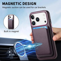 Caseles Full-Grain Leather iPhone Case with Card Holder, MagSafe Ready, Metal Buttons & Camera Bump Frame,Adrian at Caseles-iPhone 17 Pro Max, Black