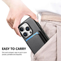 Caseles Full-Grain Leather iPhone Case with Card Holder, MagSafe Ready, Metal Buttons & Camera Bump Frame,Adrian at Caseles-iPhone 16 Pro Max, Andrew-Teal
