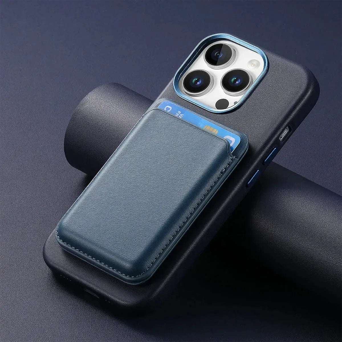 Caseles Full-Grain Leather iPhone Case with Card Holder, MagSafe Ready, Metal Buttons & Camera Bump Frame,Adrian at Caseles-iPhone 16 Pro Max, Andrew-Teal