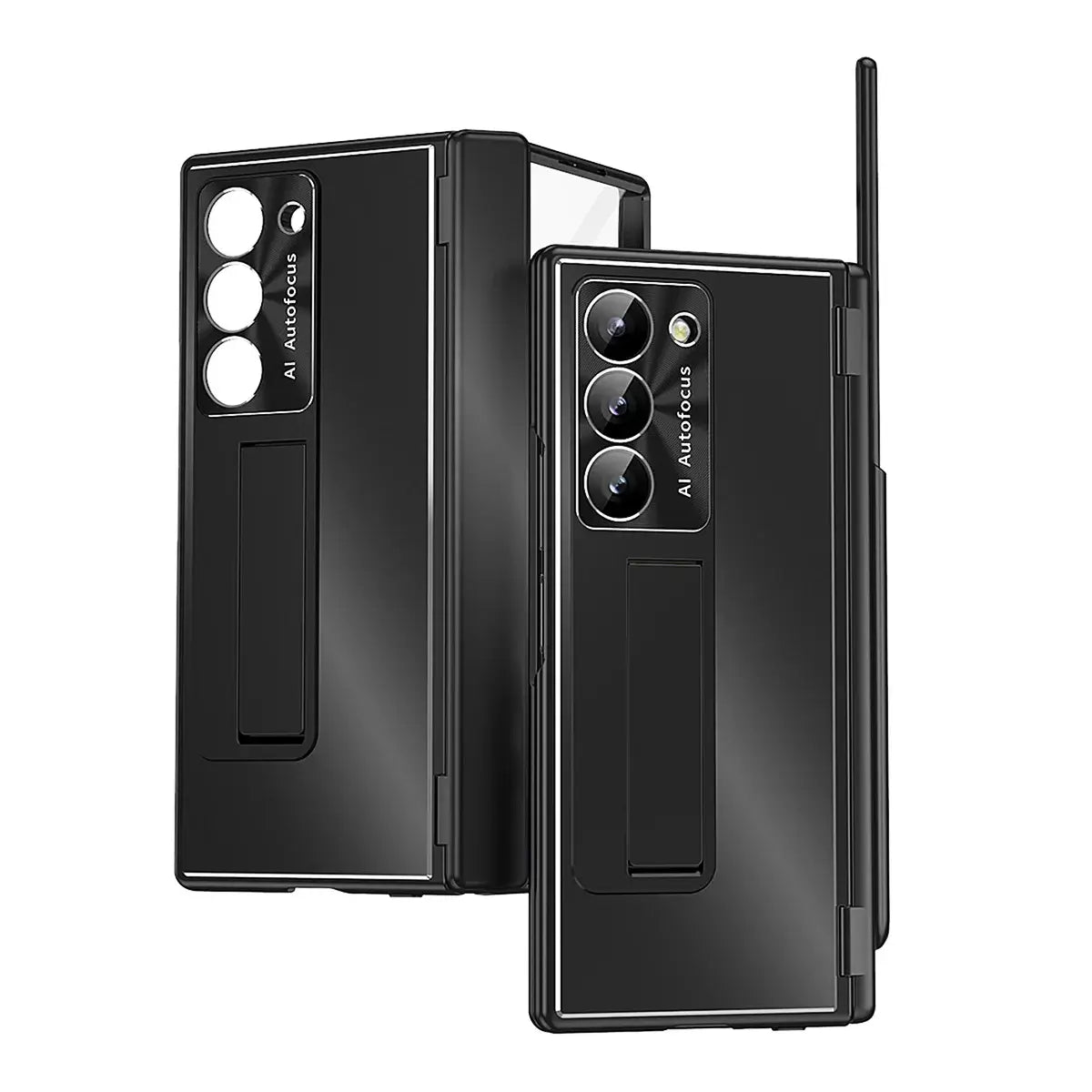 Buy Military-Grade Aluminum Alloy Case with Integrated S Pen & Holder, Hinge Protection & Kickstan - AERO at Caseles-Samsung Galaxy Z Fold 8 Ultra, Black