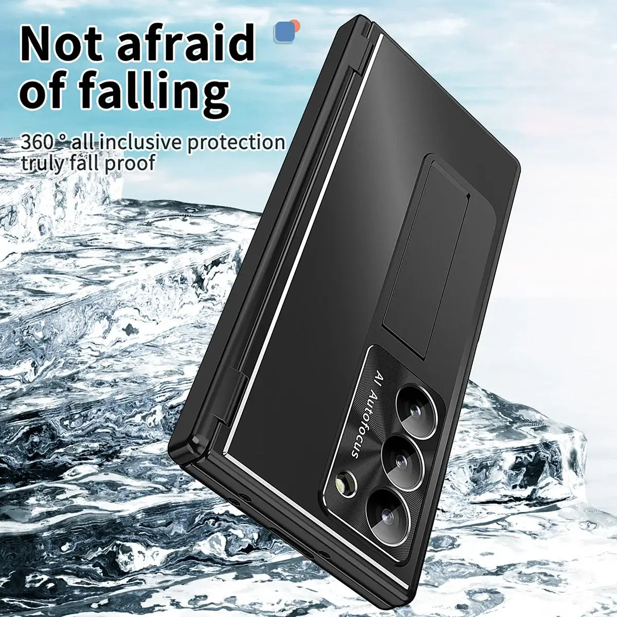 Buy Military-Grade Aluminum Alloy Case with Integrated S Pen & Holder, Hinge Protection & Kickstan - AERO at Caseles-Samsung Galaxy Z Fold 8 Ultra, DarkGold