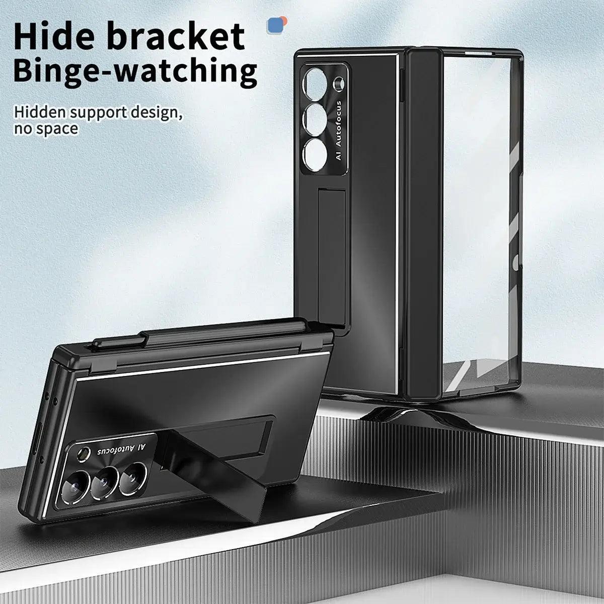 Buy Military-Grade Aluminum Alloy Case with Integrated S Pen & Holder, Hinge Protection & Kickstan - AERO at Caseles-Samsung Galaxy Z Fold 8 Ultra, DarkGold