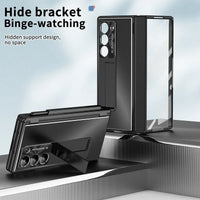 Buy Military-Grade Aluminum Alloy Case with Integrated S Pen & Holder, Hinge Protection & Kickstan - AERO at Caseles-Samsung Galaxy Z Fold 8 Ultra, DarkGold