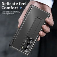 Buy Military-Grade Aluminum Alloy Case with Integrated S Pen & Holder, Hinge Protection & Kickstan - AERO at Caseles-Samsung Galaxy Z Fold 8 Ultra, DarkGold