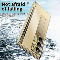Buy Military-Grade Aluminum Alloy Case with Integrated S Pen & Holder, Hinge Protection & Kickstan - AERO at Caseles-Samsung Galaxy Z Fold 8 Ultra, DarkGold