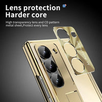Buy Military-Grade Aluminum Alloy Case with Integrated S Pen & Holder, Hinge Protection & Kickstan - AERO at Caseles-Samsung Galaxy Z Fold 8 Ultra, DarkGold