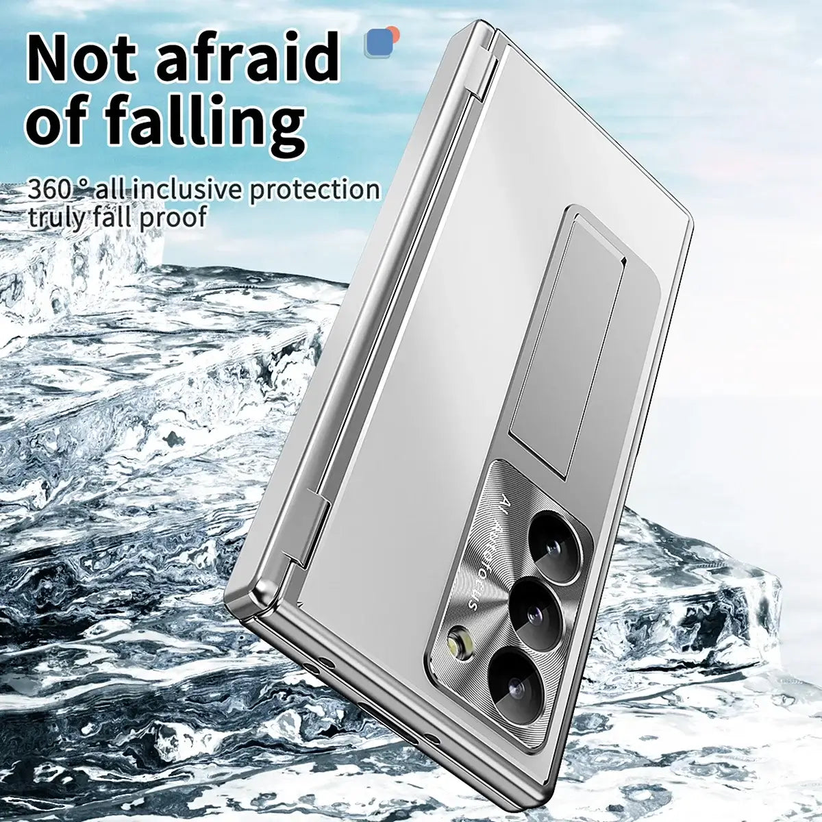 Buy Military-Grade Aluminum Alloy Case with Integrated S Pen & Holder, Hinge Protection & Kickstan - AERO at Caseles-Samsung Galaxy Z Fold 8 Ultra, DarkGold