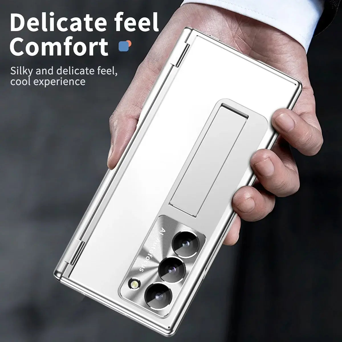 Buy Military-Grade Aluminum Alloy Case with Integrated S Pen & Holder, Hinge Protection & Kickstan - AERO at Caseles-Samsung Galaxy Z Fold 8 Ultra, DarkGold