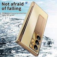 Buy Military-Grade Aluminum Alloy Case with Integrated S Pen & Holder, Hinge Protection & Kickstan - AERO at Caseles-Samsung Galaxy Z Fold 8 Ultra, DarkGold