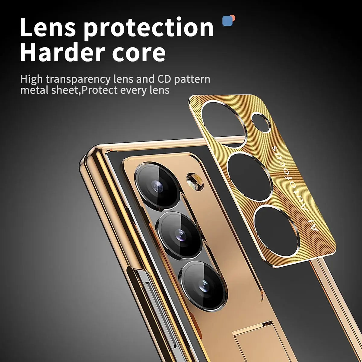 Buy Military-Grade Aluminum Alloy Case with Integrated S Pen & Holder, Hinge Protection & Kickstan - AERO at Caseles-Samsung Galaxy Z Fold 8 Ultra, DarkGold
