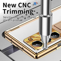Buy Military-Grade Aluminum Alloy Case with Integrated S Pen & Holder, Hinge Protection & Kickstan - AERO at Caseles-Samsung Galaxy Z Fold 8 Ultra, DarkGold