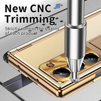 Buy Military-Grade Aluminum Alloy Case with Integrated S Pen & Holder, Hinge Protection & Kickstan - AERO at Caseles-Samsung Galaxy Z Fold 8 Ultra, DarkGold