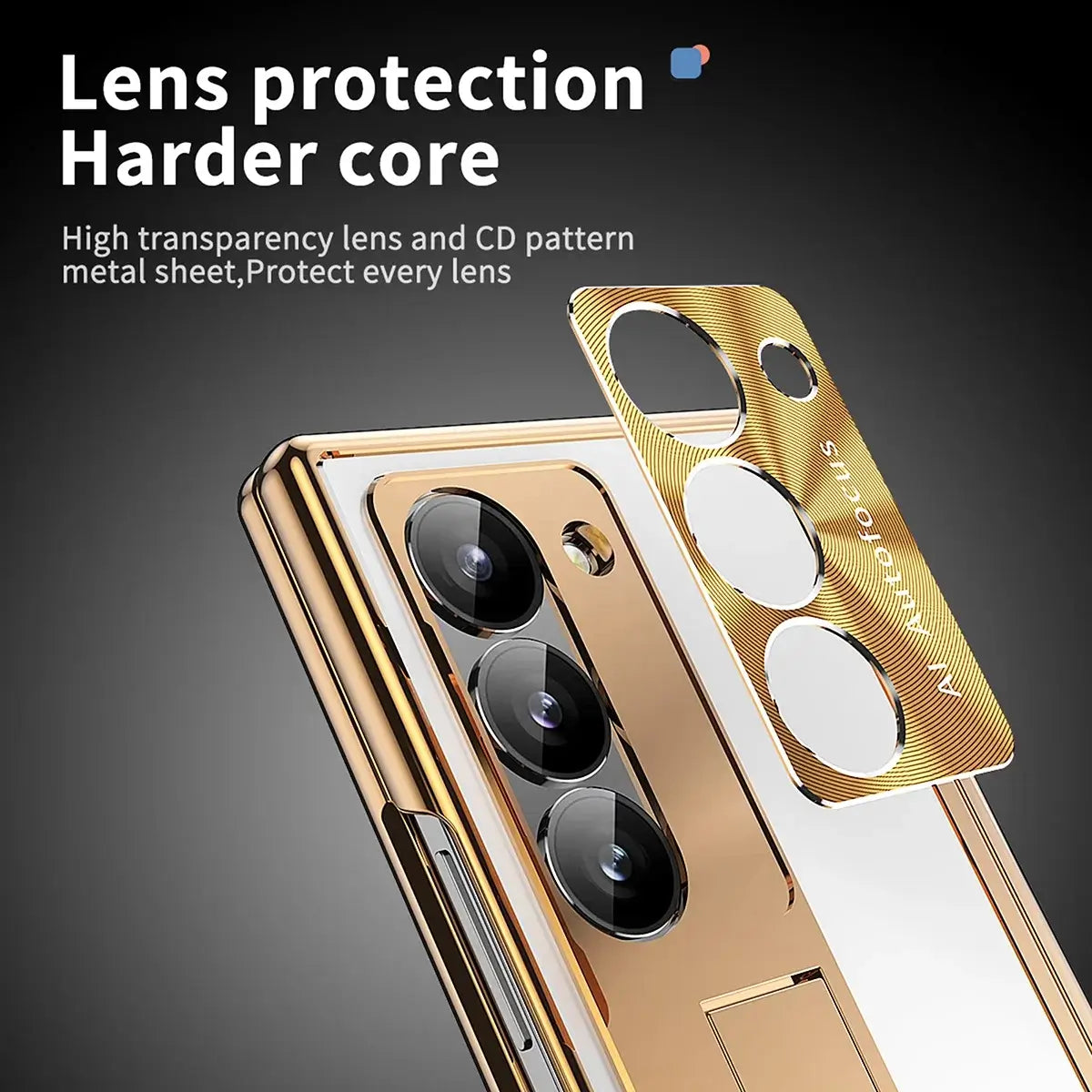 Buy Military-Grade Aluminum Alloy Case with Integrated S Pen & Holder, Hinge Protection & Kickstan - AERO at Caseles-Samsung Galaxy Z Fold 8 Ultra, DarkGold
