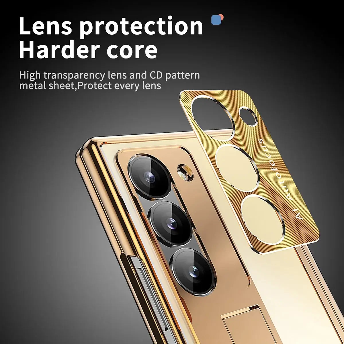 Buy Military-Grade Aluminum Alloy Case with Integrated S Pen & Holder, Hinge Protection & Kickstan - AERO at Caseles-Samsung Galaxy Z Fold 8 Ultra, DarkGold