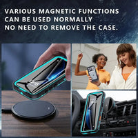 Buy IP68 Waterproof Phone Case, Support Magsafe, Built in Screen Protector, Full Body Heavy Duty Shockproof,Aiden at Caseles-iPhone 17 Pro Max, Black