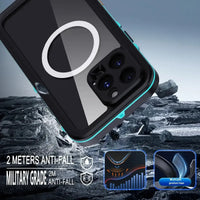 Buy IP68 Waterproof Phone Case, Support Magsafe, Built in Screen Protector, Full Body Heavy Duty Shockproof,Aiden at Caseles-iPhone 17 Pro Max, Black