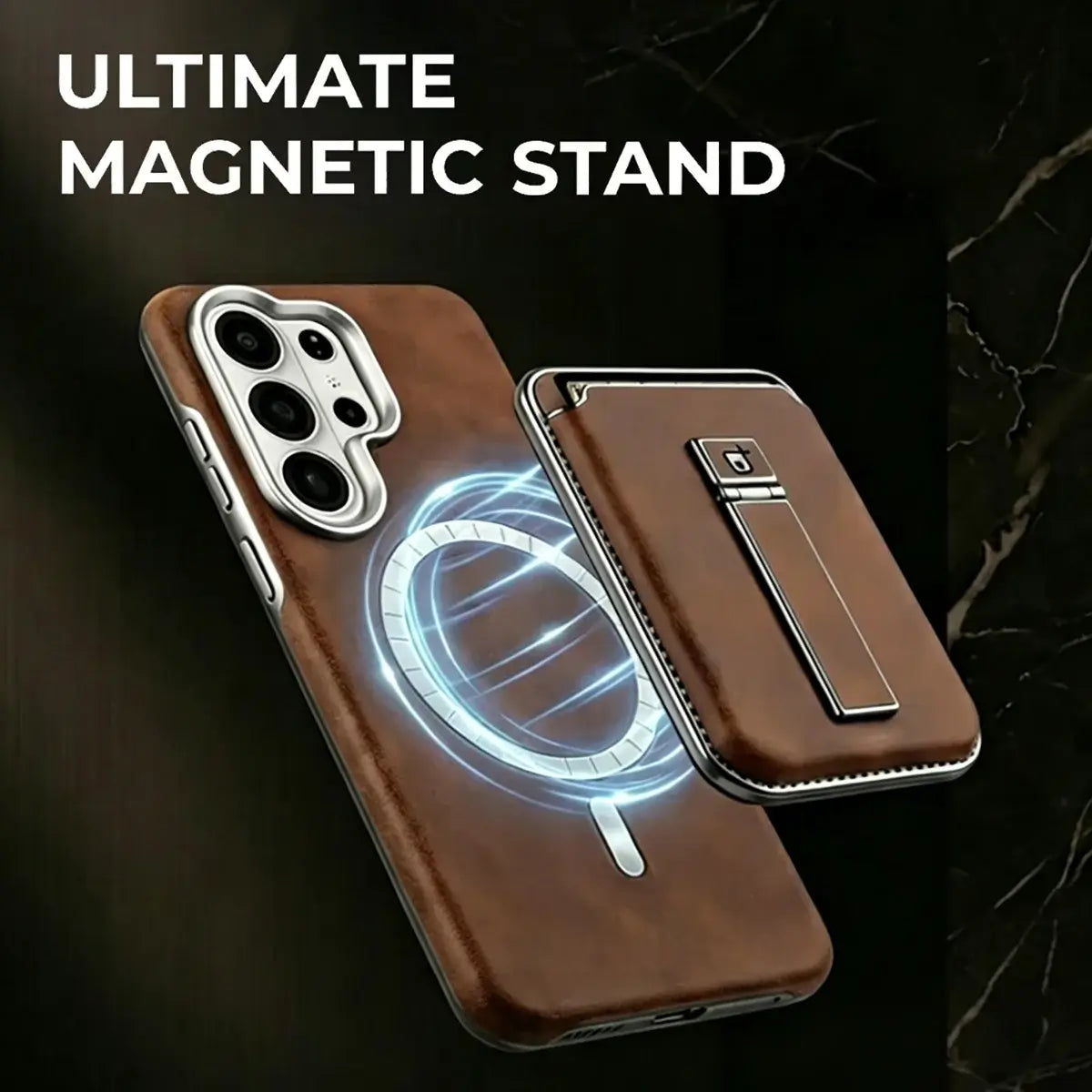 Buy Vintage WalletSlot MagCase for Samsung Galaxy: Detachable Magnetic Wallet & Adjustable Kickstand - Alden at Caseles-Samsung Galaxy S26 Ultra, Brown