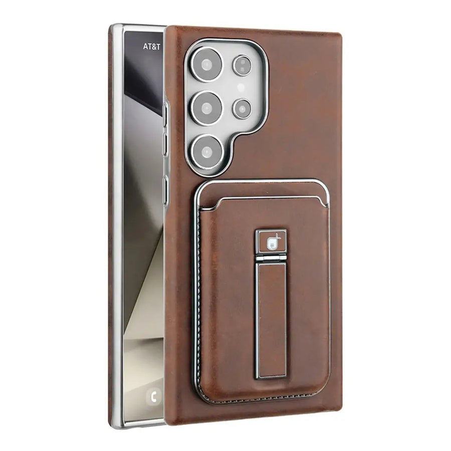 Buy Vintage WalletSlot MagCase for Samsung Galaxy: Detachable Magnetic Wallet & Adjustable Kickstand - Alden at Caseles-Samsung Galaxy S26 Ultra, Brown