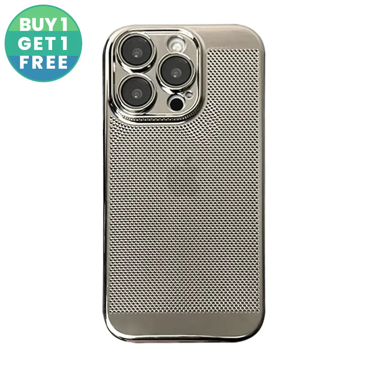 Buy Plating Breathable Heat Dissipation Mesh Cooling Case for iPhone - Alexander at Caseles-iPhone 16 Pro Max, Gold