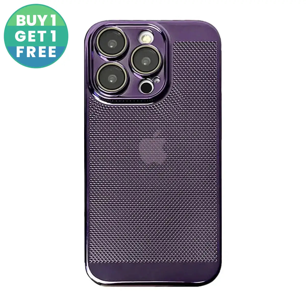 Buy Plating Breathable Heat Dissipation Mesh Cooling Case for iPhone - Alexander at Caseles-iPhone 16 Pro Max, Purple