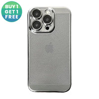 Buy Plating Breathable Heat Dissipation Mesh Cooling Case for iPhone - Alexander at Caseles-iPhone 16 Pro Max, Silver