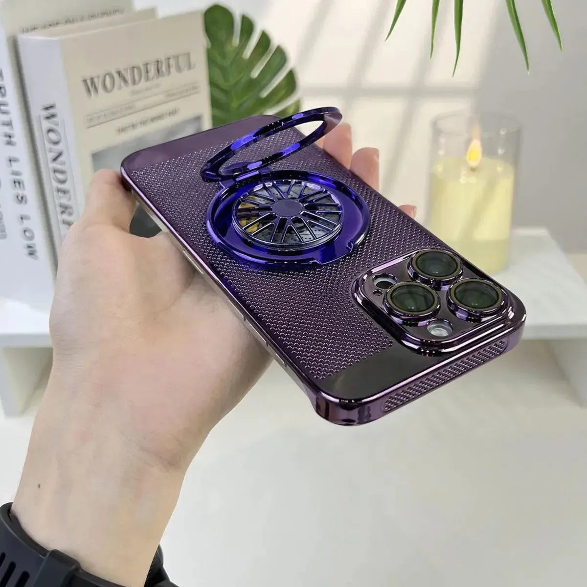 Buy Caseles Electroplating Heat Dissipation，360° Border Coverage，Lightweight Design，iPhone Case -Allen at Caseles-Purple, iPhone 16 Pro Max