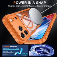 Buy Full-Body Rugged Shield for iPhone Series: 360° Magnetic Case with Built-in 9H+ Screen Protector - AQUA at Caseles-iPhone 18 Pro Max, Black