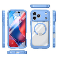 Buy Full-Body Rugged Shield for iPhone Series: 360° Magnetic Case with Built-in 9H+ Screen Protector - AQUA at Caseles-iPhone 18 Pro Max, Black