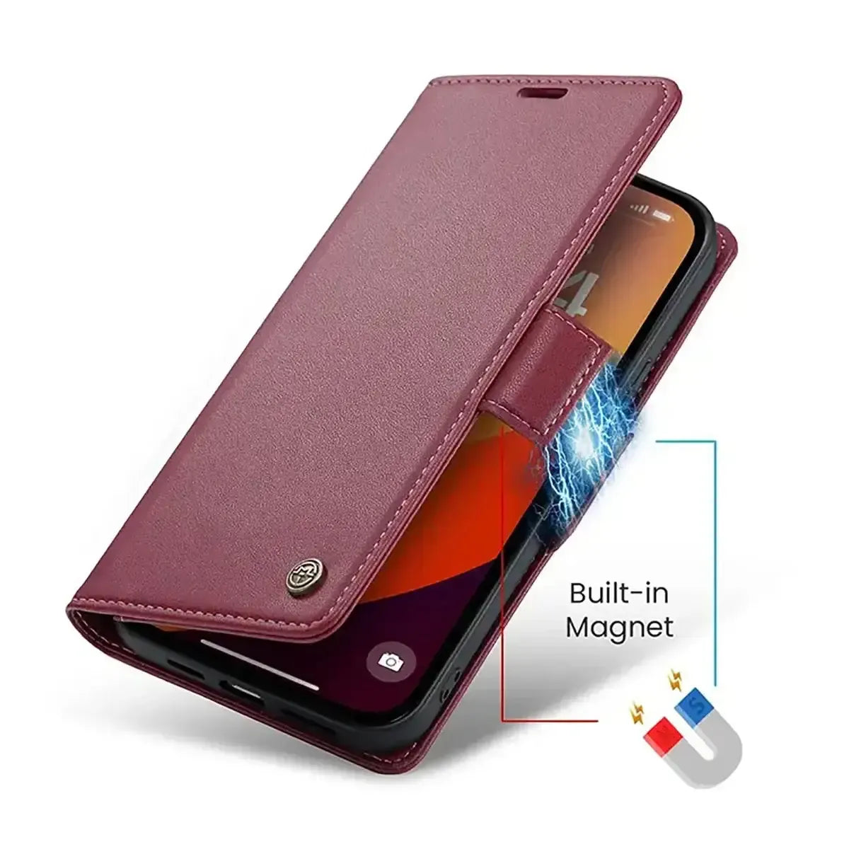 Buy Premium PU Leather Multi-Function Flip iPhone Case with Card Slots, Wallet Pocket, Kickstand, and Full-Body Protection, ARIA at Caseles-iPhone 17 Pro Max, Aria-Green
