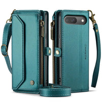 Buy Zipper Wallet Phone Case, RFID Blocking, Leather, Card Slots, for google pixel, Arora at Caseles-Google Pixel 9 Pro Fold, Aurora-Green