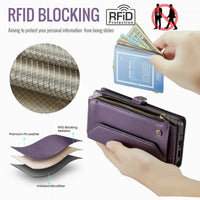 Buy Zipper Wallet Phone Case, RFID Blocking, Leather, Card Slots, for google pixel, Arora at Caseles-Google Pixel 9 Pro Fold, Aurora-Purple