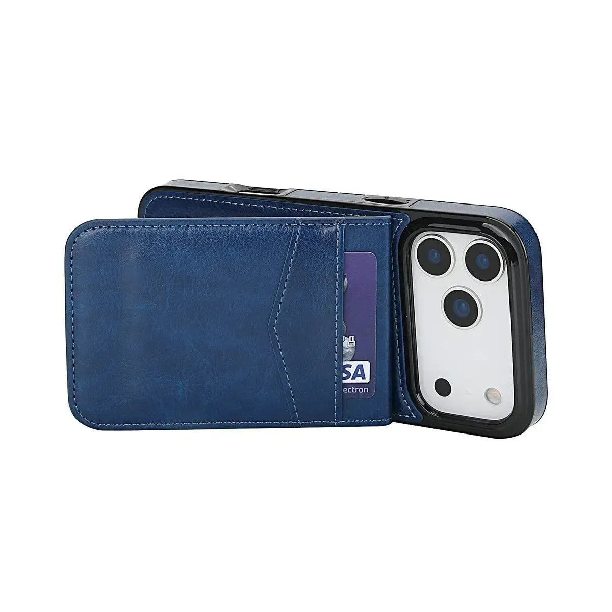 Buy Classic 5-6 Card Slots Wallet Phone Case, Premium Leather, Credit Card Holder, Flip, Kickstand Shockproof Case,Asher at Caseles-iPhone 17 Pro Max, Asher-Brown