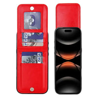 Buy Classic 5-6 Card Slots Wallet Phone Case, Premium Leather, Credit Card Holder, Flip, Kickstand Shockproof Case,Asher at Caseles-iPhone 17 Pro Max, Asher-Brown