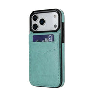 Buy Classic 5-6 Card Slots Wallet Phone Case, Premium Leather, Credit Card Holder, Flip, Kickstand Shockproof Case,Asher at Caseles-iPhone 17 Pro Max, Asher-Brown