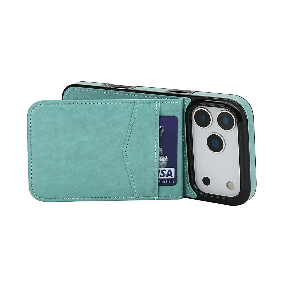 Buy Classic 5-6 Card Slots Wallet Phone Case, Premium Leather, Credit Card Holder, Flip, Kickstand Shockproof Case,Asher at Caseles-iPhone 17 Pro Max, Asher-Brown