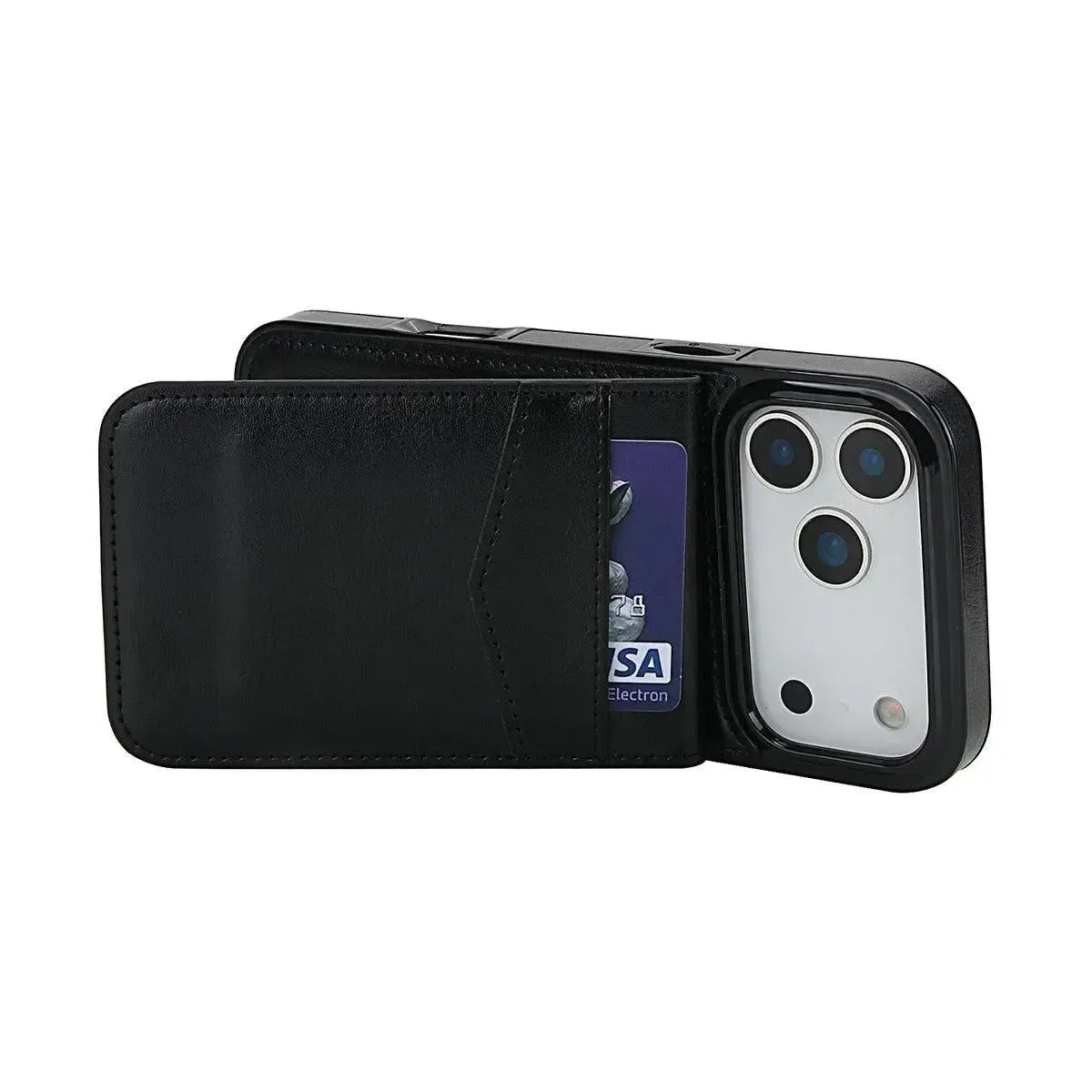 Buy Classic 5-6 Card Slots Wallet Phone Case, Premium Leather, Credit Card Holder, Flip, Kickstand Shockproof Case,Asher at Caseles-iPhone 17 Pro Max, Asher-Brown