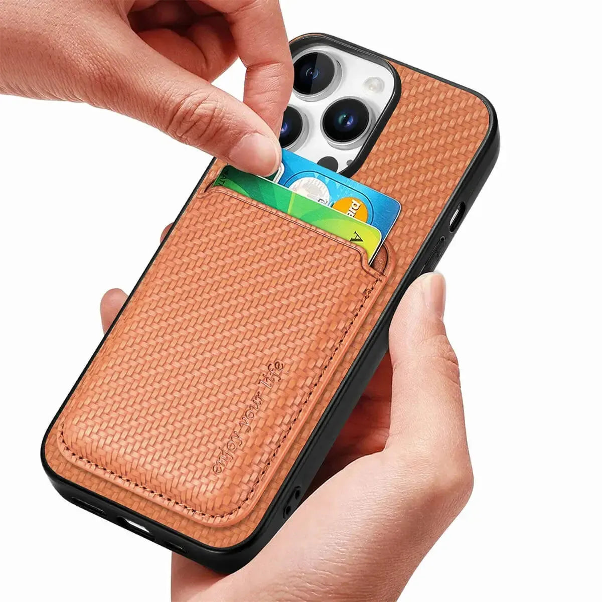 Buy Luxury Leather iPhone Wallet Case with Magnetic Closure & Card Slot - Ashton at Caseles-iPhone 16 Pro Max, Black