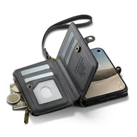 Buy Multifunctional Leather Crossbody Wallet Case with RFID Blocking & Wireless Charging for iPhone Duo - Aurelia at Caseles-iPhone Duo, Aurora-Purple