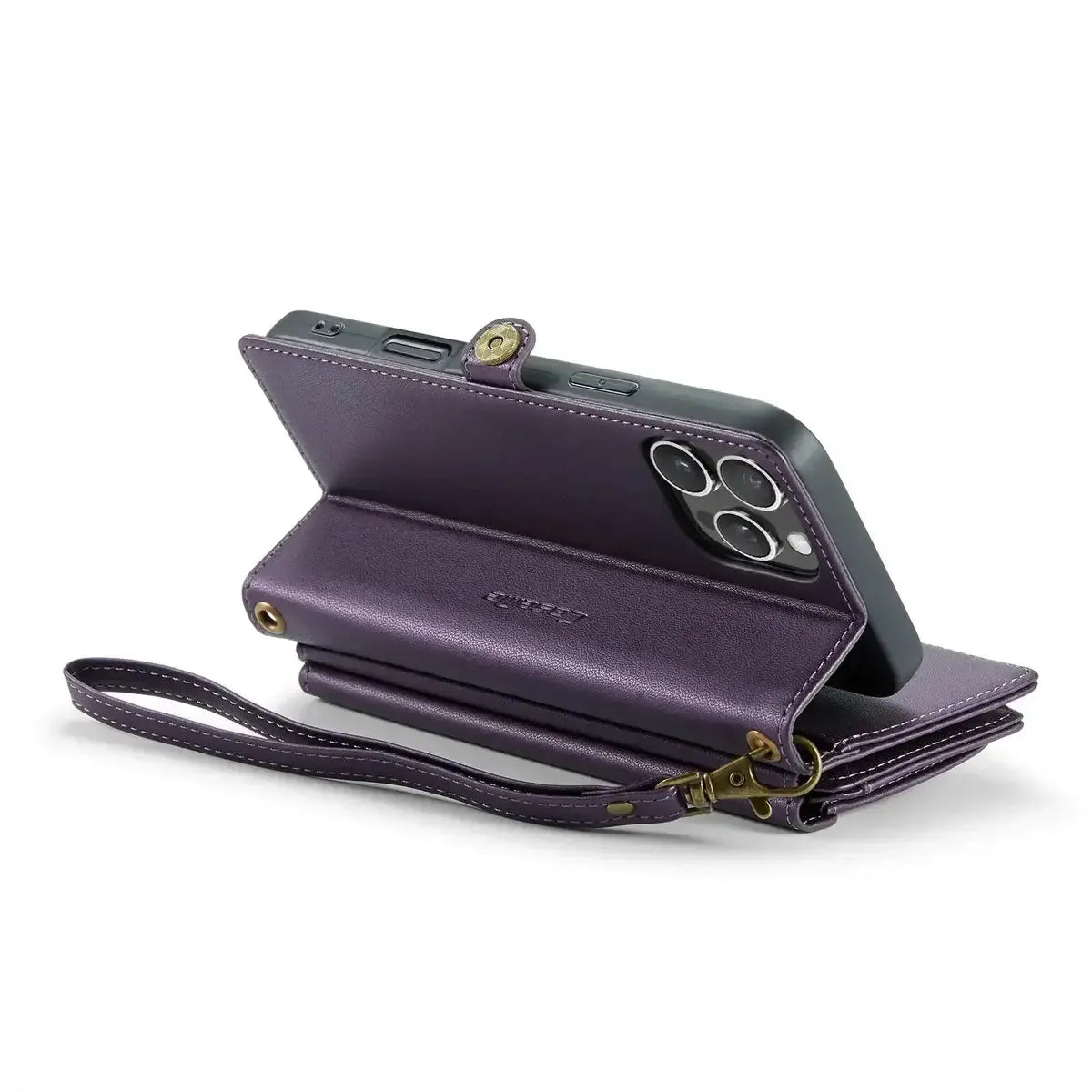 Buy Zipper Wallet Phone Case, RFID Blocking, Leather, Card Slots, for iPhone, Aurora at Caseles-iPhone 17 Pro Max, Aurora-Purple
