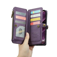Buy Zipper Wallet Phone Case, RFID Blocking, Leather, Card Slots, for iPhone, Aurora at Caseles-iPhone 17 Pro Max, Aurora-Purple
