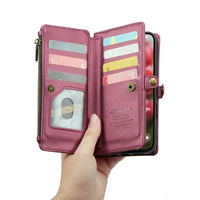 Buy Zipper Wallet Phone Case, RFID Blocking, Leather, Card Slots, for iPhone, Aurora at Caseles-iPhone 17 Pro Max, Aurora-Purple