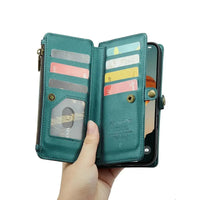 Buy Zipper Wallet Phone Case, RFID Blocking, Leather, Card Slots, for iPhone, Aurora at Caseles-iPhone 17 Pro Max, Aurora-Purple